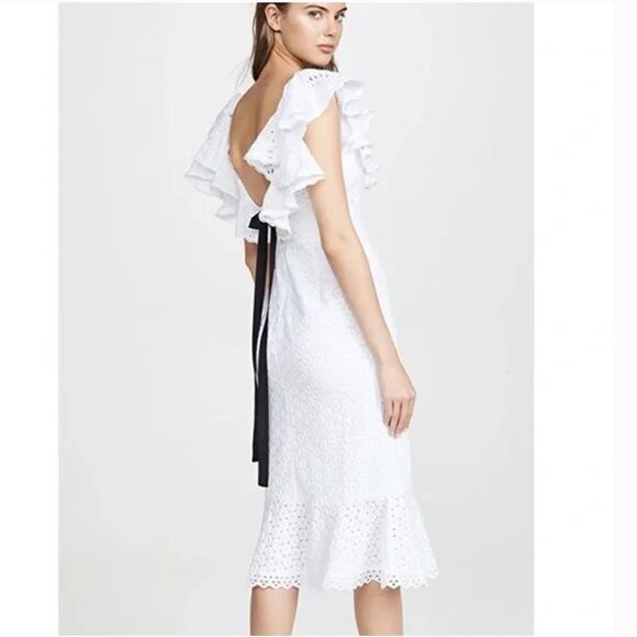 SALONI White Ella Eyelet Cotton Dress - Picture 3 of 10